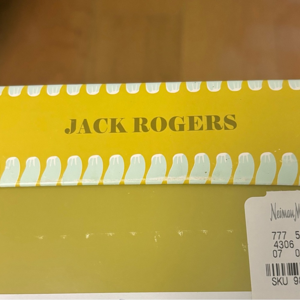 Jack Rogers Yellow and White Packaging